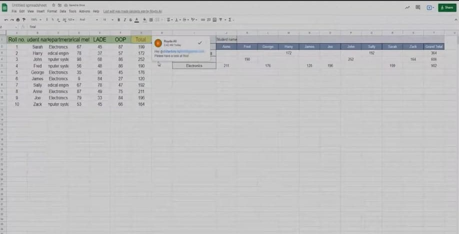 A screen shot of a spreadsheet in excel.