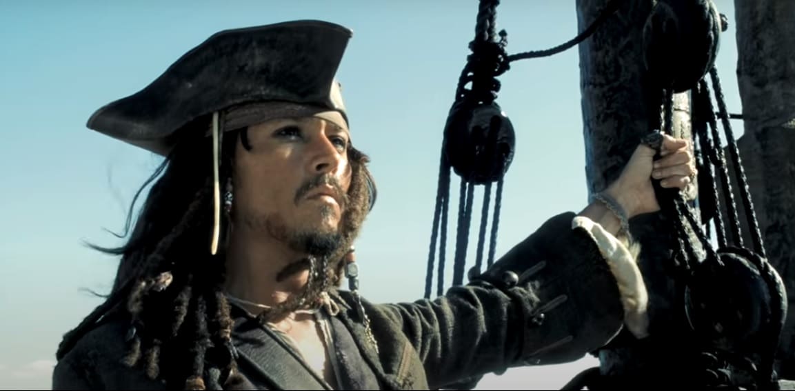 Johnny depp in pirates of the caribbean.