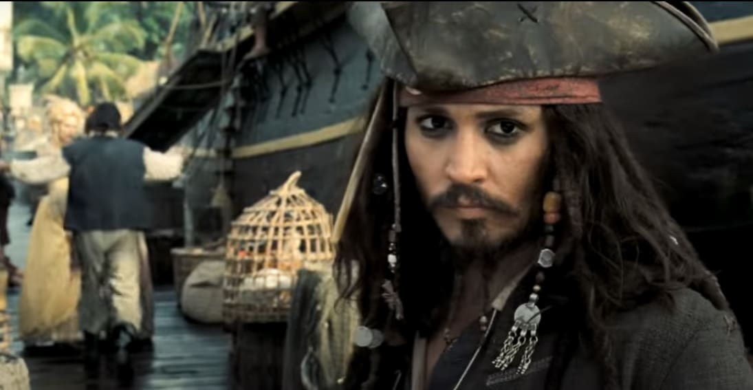 Johnny depp in pirates of the caribbean.