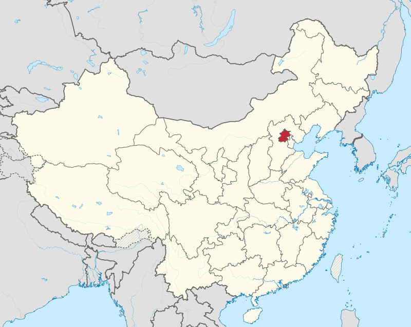 A map showing the location of china.