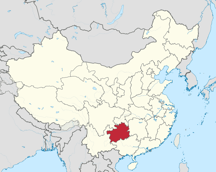 A map showing the location of china.