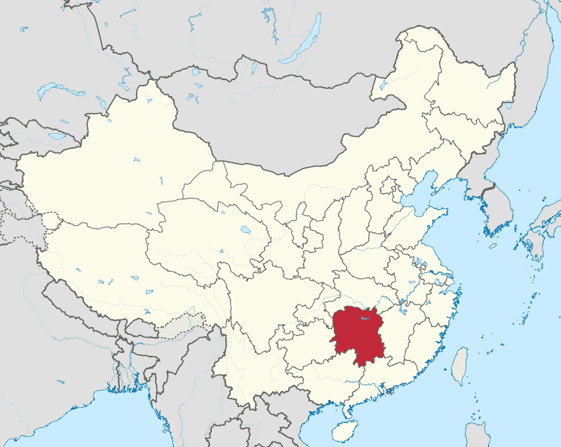 A map showing the location of china.