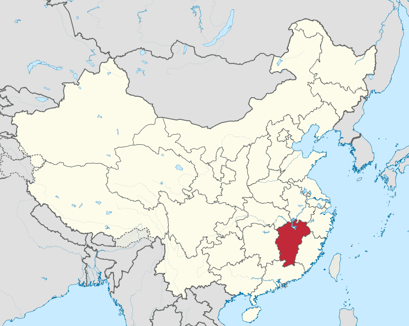 A map showing the location of china.