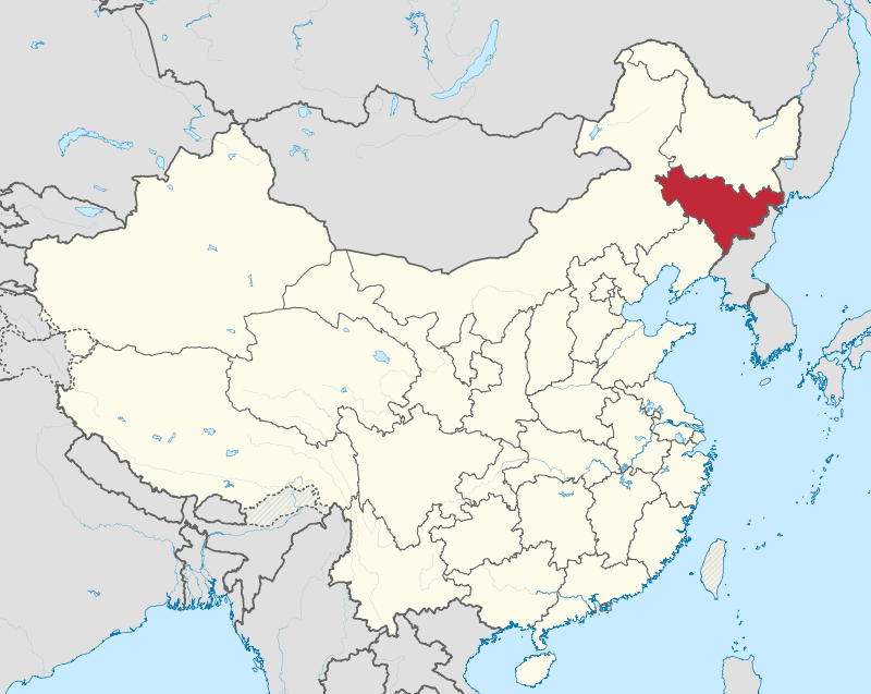 A map showing the location of china.