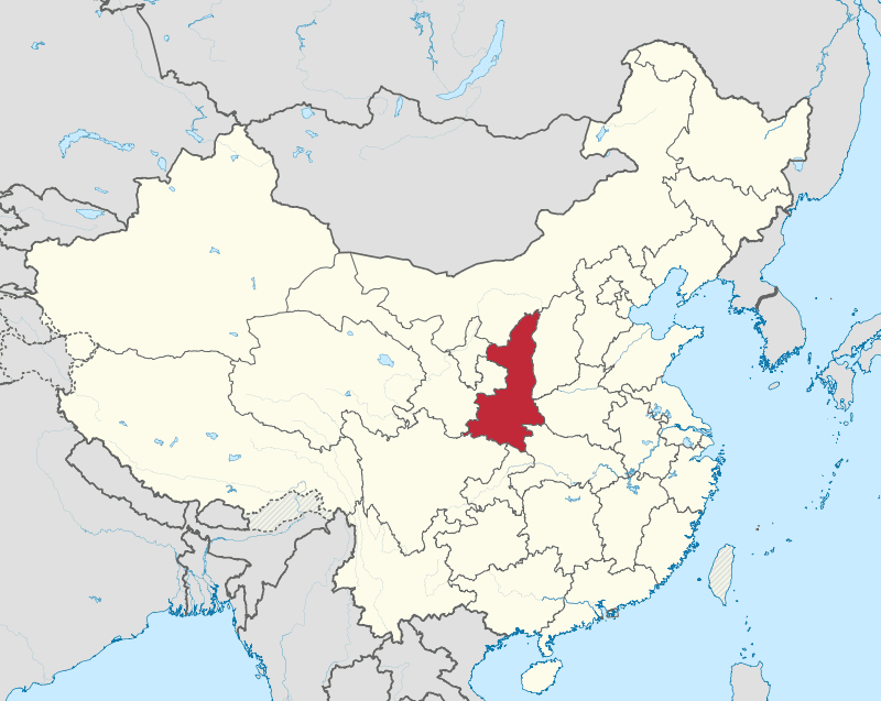 A map showing the location of china.