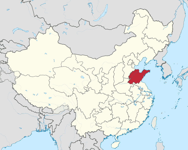 A map showing the location of china.