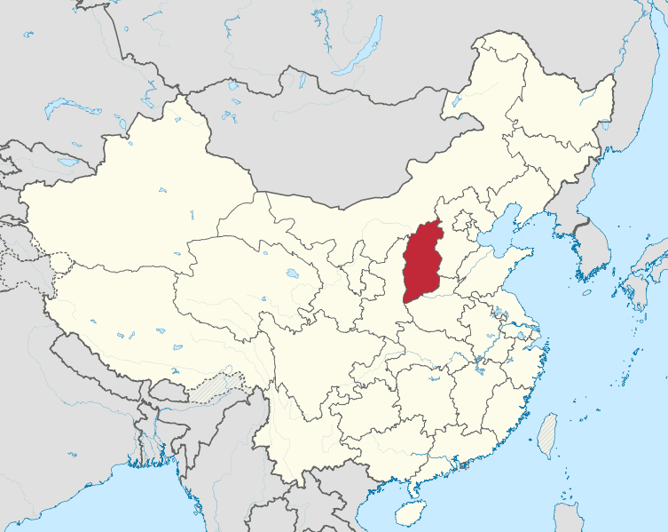 A map showing the location of china.