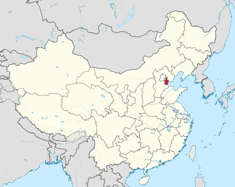 A map showing the location of china.